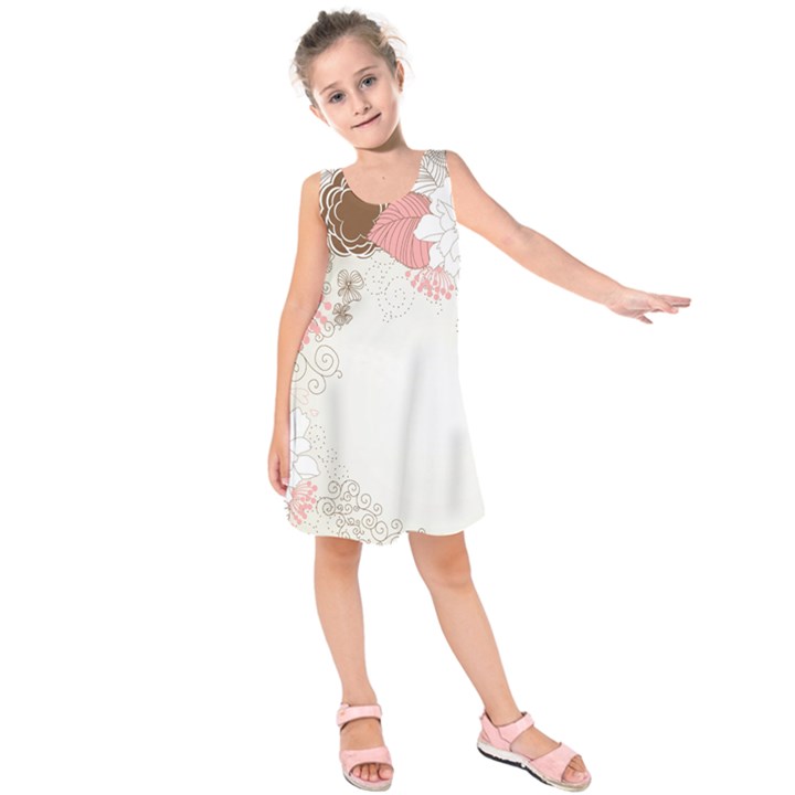 Flower Floral Rose Sunflower Star Sexy Pink Kids  Sleeveless Dress