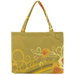 Flower Floral Yellow Sunflower Star Leaf Line Gold Mini Tote Bag by Mariart