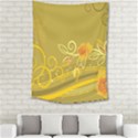 Flower Floral Yellow Sunflower Star Leaf Line Gold Medium Tapestry View2