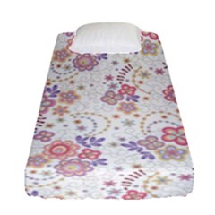 Flower Floral Sunflower Rose Purple Red Star Fitted Sheet (single Size) by Mariart