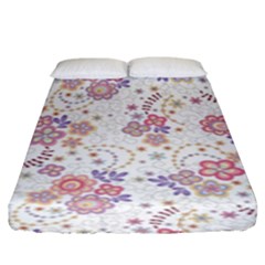 Flower Floral Sunflower Rose Purple Red Star Fitted Sheet (king Size) by Mariart