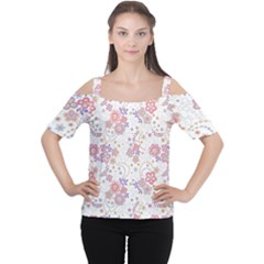 Flower Floral Sunflower Rose Purple Red Star Cutout Shoulder Tee