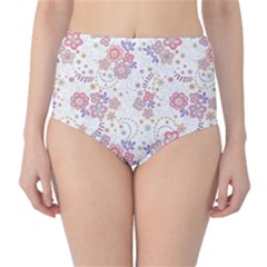 Flower Floral Sunflower Rose Purple Red Star High-waist Bikini Bottoms