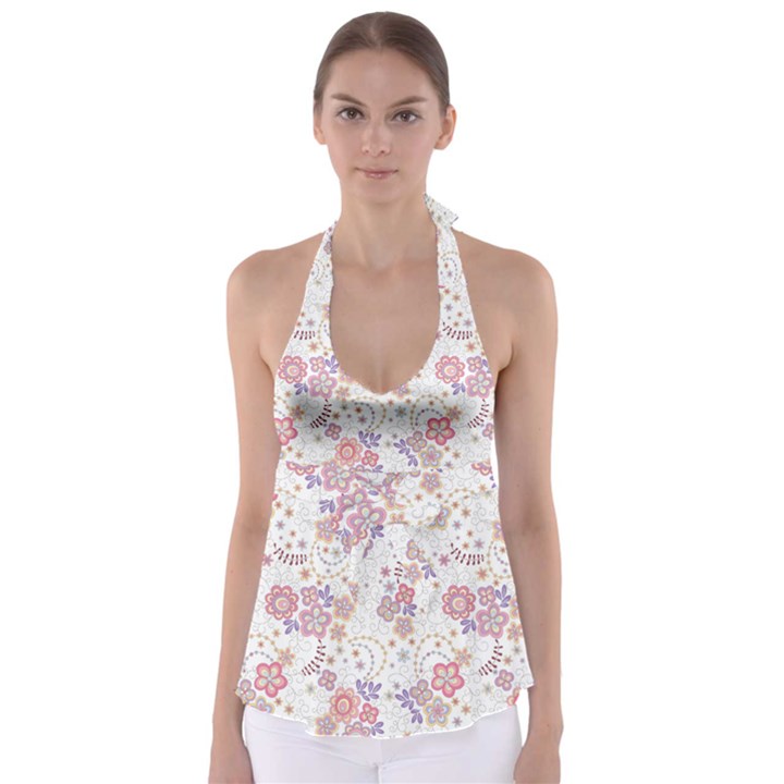 Flower Floral Sunflower Rose Purple Red Star Babydoll Tankini Top