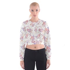 Flower Floral Sunflower Rose Purple Red Star Cropped Sweatshirt by Mariart