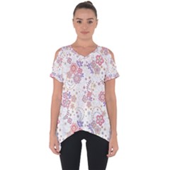 Flower Floral Sunflower Rose Purple Red Star Cut Out Side Drop Tee