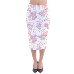 Flower Floral Sunflower Rose Purple Red Star Velvet Midi Pencil Skirt by Mariart