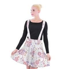 Flower Floral Sunflower Rose Purple Red Star Suspender Skater Skirt by Mariart