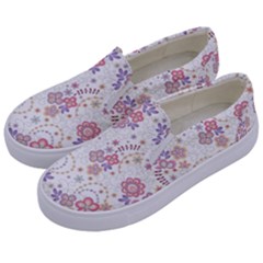 Flower Floral Sunflower Rose Purple Red Star Kids  Canvas Slip Ons by Mariart