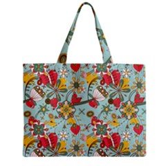 Flower Fruit Star Polka Rainbow Rose Zipper Mini Tote Bag