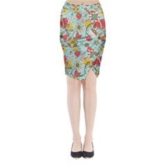 Flower Fruit Star Polka Rainbow Rose Midi Wrap Pencil Skirt by Mariart