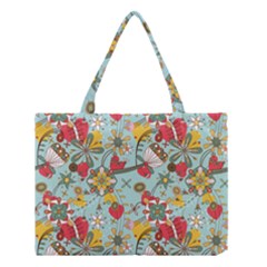 Flower Fruit Star Polka Rainbow Rose Medium Tote Bag by Mariart