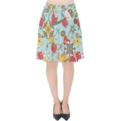 Flower Fruit Star Polka Rainbow Rose Velvet High Waist Skirt by Mariart