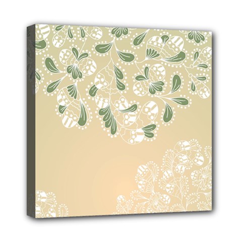 Flower Frame Green Sexy Mini Canvas 8  X 8 