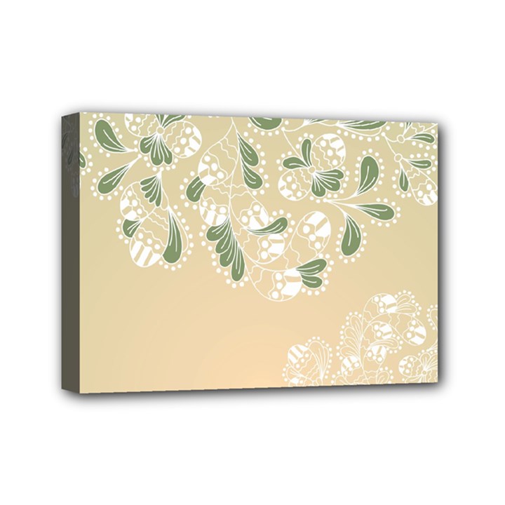 Flower Frame Green Sexy Mini Canvas 7  x 5 