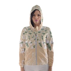 Flower Frame Green Sexy Hooded Wind Breaker (women) by Mariart