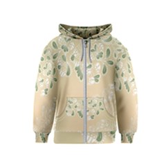 Flower Frame Green Sexy Kids  Zipper Hoodie by Mariart