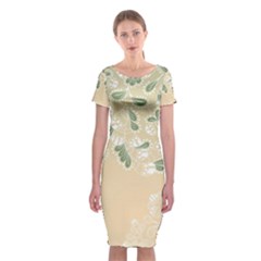 Flower Frame Green Sexy Classic Short Sleeve Midi Dress