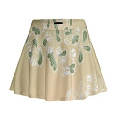 Flower Frame Green Sexy Mini Flare Skirt by Mariart