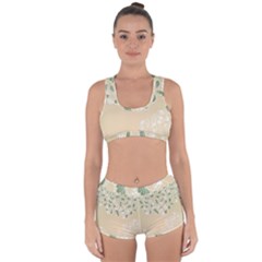 Flower Frame Green Sexy Racerback Boyleg Bikini Set by Mariart