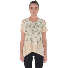 Flower Frame Green Sexy Cut Out Side Drop Tee