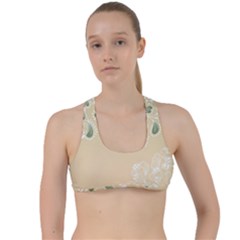 Flower Frame Green Sexy Criss Cross Racerback Sports Bra by Mariart