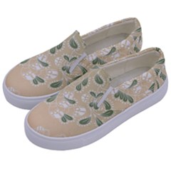 Flower Frame Green Sexy Kids  Canvas Slip Ons by Mariart