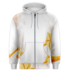 Flower Floral Yellow Sunflower Star Leaf Line Men s Zipper Hoodie by Mariart