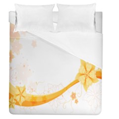 Flower Floral Yellow Sunflower Star Leaf Line Duvet Cover (queen Size)