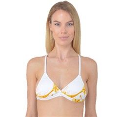 Flower Floral Yellow Sunflower Star Leaf Line Reversible Tri Bikini Top