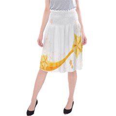 Flower Floral Yellow Sunflower Star Leaf Line Midi Beach Skirt