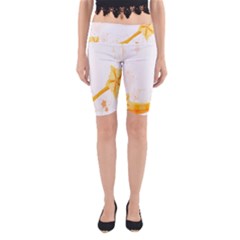 Flower Floral Yellow Sunflower Star Leaf Line Yoga Cropped Leggings by Mariart