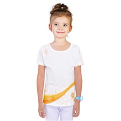 Flower Floral Yellow Sunflower Star Leaf Line Kids  One Piece Tee