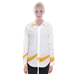 Flower Floral Yellow Sunflower Star Leaf Line Womens Long Sleeve Shirt