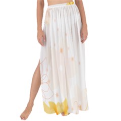 Flower Floral Yellow Sunflower Star Leaf Line Maxi Chiffon Tie-up Sarong