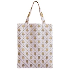 Flower Leaf Gold Zipper Classic Tote Bag