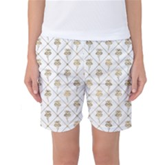 Flower Leaf Gold Women s Basketball Shorts