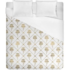 Flower Leaf Gold Duvet Cover (california King Size) by Mariart