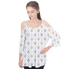 Flower Leaf Gold Flutter Tees