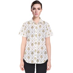 Flower Leaf Gold Women s Short Sleeve Shirt