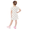 Flower Leaf Gold Kids  Short Sleeve Velvet Dress View2