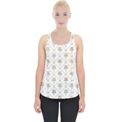 Flower Leaf Gold Piece Up Tank Top by Mariart