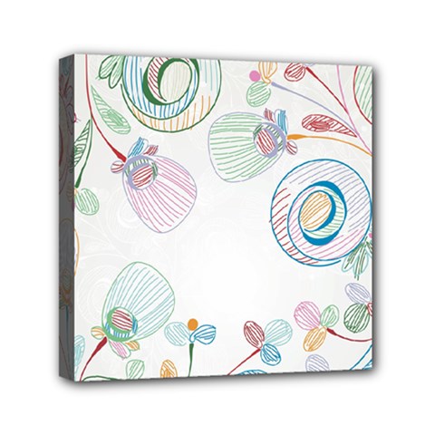 Flower Rainbow Circle Polka Leaf Sexy Mini Canvas 6  X 6  by Mariart