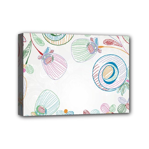 Flower Rainbow Circle Polka Leaf Sexy Mini Canvas 7  X 5 