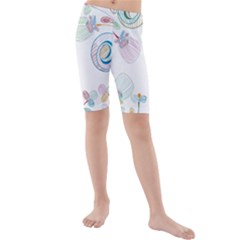 Flower Rainbow Circle Polka Leaf Sexy Kids  Mid Length Swim Shorts