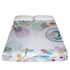 Flower Rainbow Circle Polka Leaf Sexy Fitted Sheet (california King Size) by Mariart