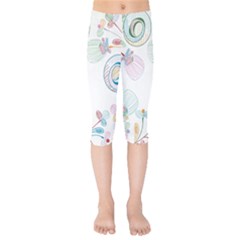 Flower Rainbow Circle Polka Leaf Sexy Kids  Capri Leggings  by Mariart