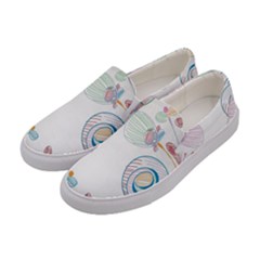 Flower Rainbow Circle Polka Leaf Sexy Women s Canvas Slip Ons