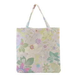 Flower Rainbow Star Floral Sexy Purple Green Yellow White Rose Grocery Tote Bag by Mariart