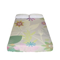 Flower Rainbow Star Floral Sexy Purple Green Yellow White Rose Fitted Sheet (full/ Double Size) by Mariart